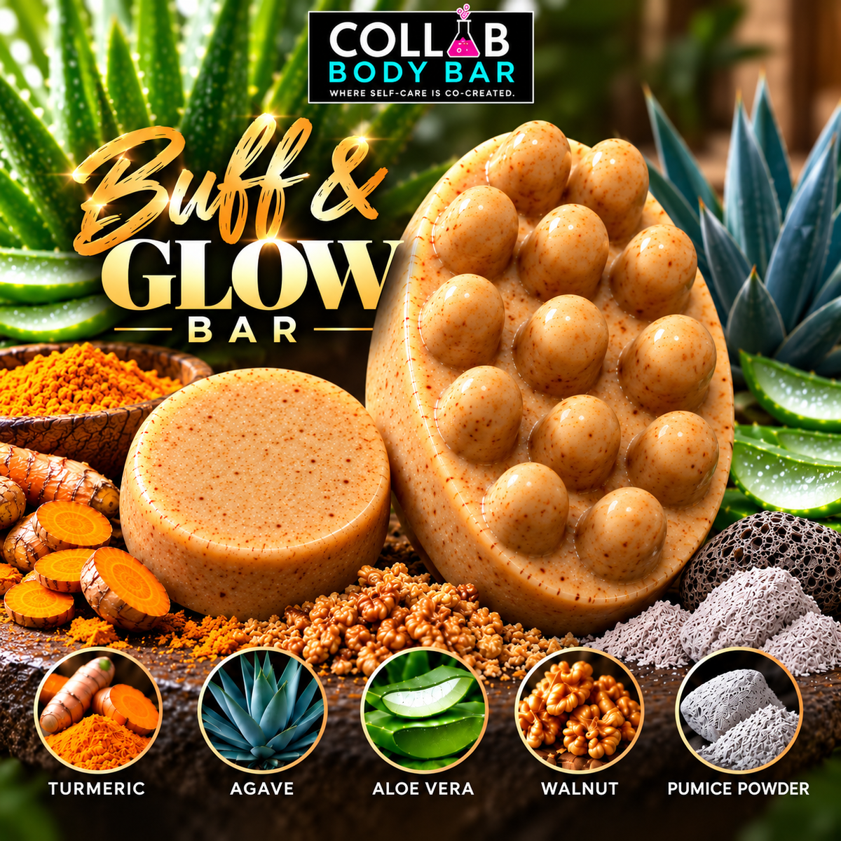BUFF & GLOW Turmeric Exfoliating Soap Bar