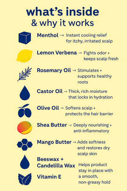 Scalp Logic Cooling Hair Balm for Dry, Itchy Scalp – Soothing Peppermint and Rosemary